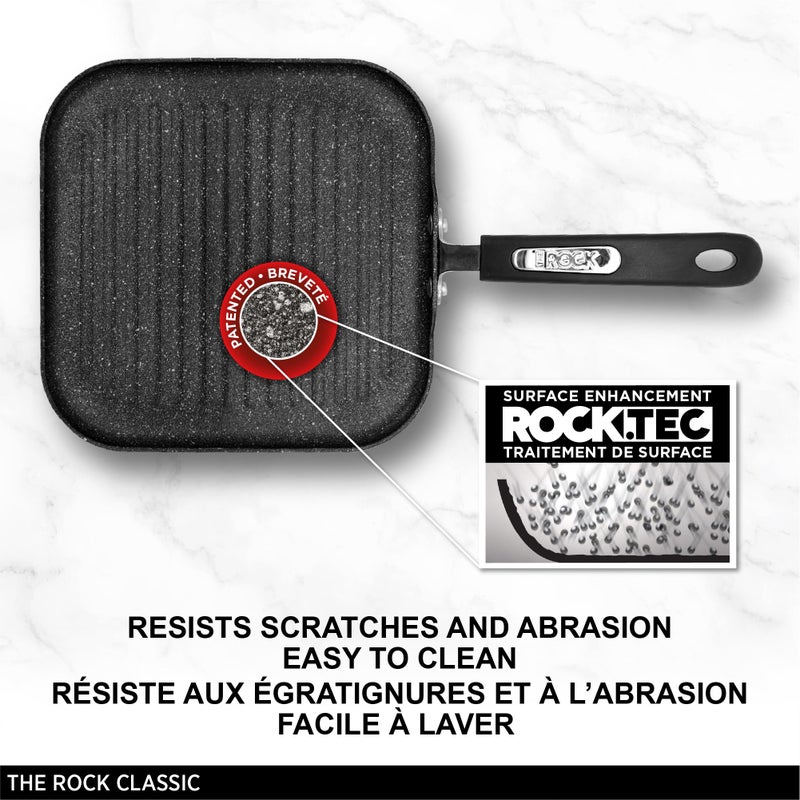 Starfrit The Rock 25cm (10") Non-Stick Grill Pan - Durable Forged Aluminium - Oven Safe - PFOA Free - Easy to Clean - Black - Image 5